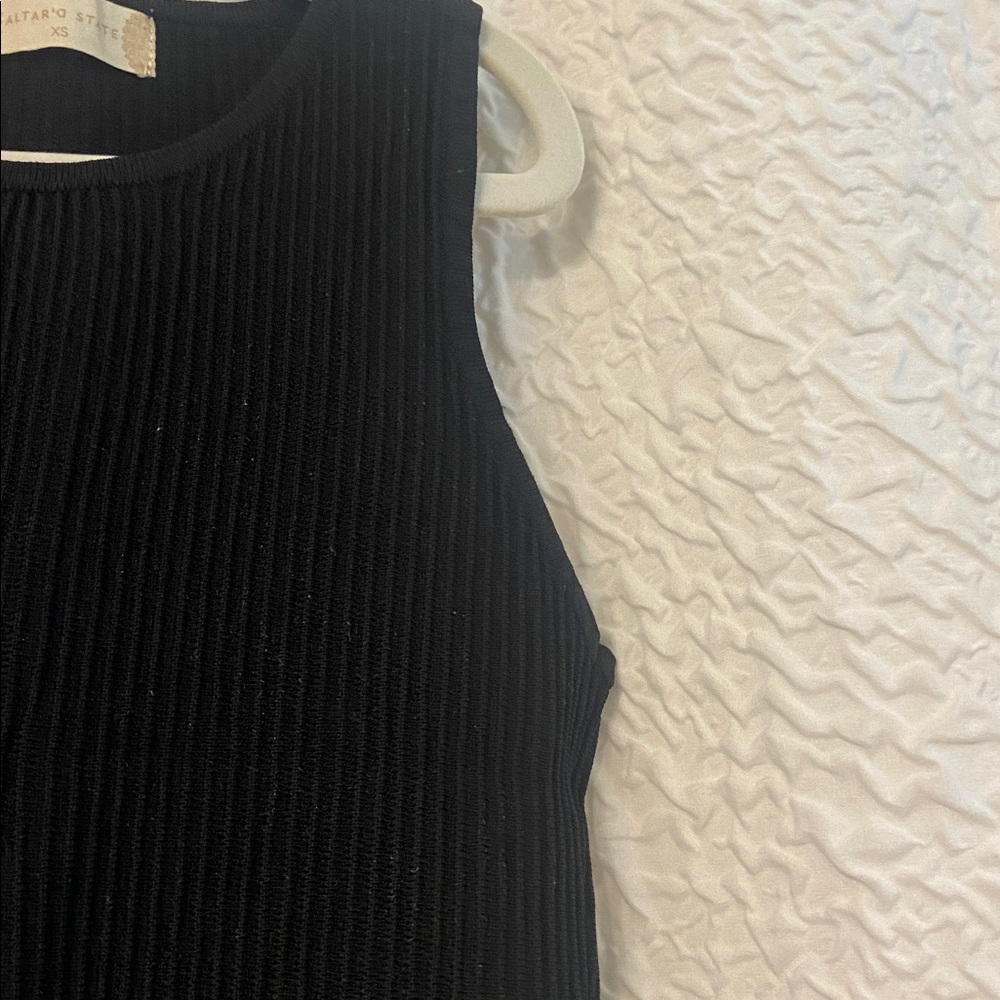 Altar'd State Black Ribbed Tank Top - Picture 3 of 3